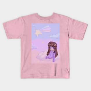 Cute Angel Floating on Clouds Kids T-Shirt